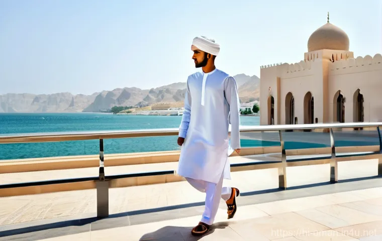 오만 전통 의상 디스다샤 - **Prompt:** A dignified Omani elder, in his late 60s, stands gracefully in a traditional Omani court... 오만 전통 의상 디스다샤 - **Prompt:** A dignified Omani elder, in his late 60s, stands gracefully in a traditional Omani court...