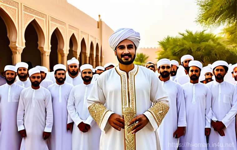 오만 전통 의상 디스다샤 - **Prompt:** A confident and stylish young Omani man, in his late 20s, walks along a contemporary pro... 오만 전통 의상 디스다샤 - **Prompt:** A confident and stylish young Omani man, in his late 20s, walks along a contemporary pro...