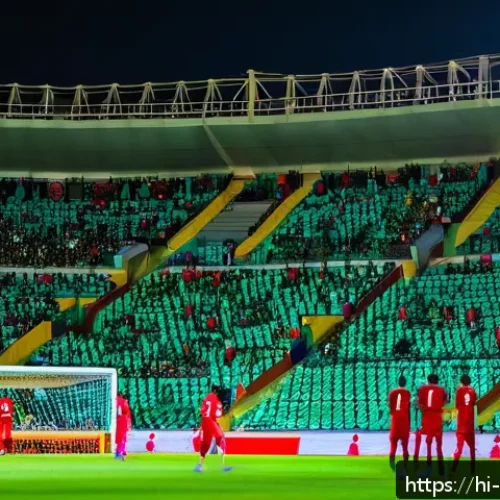 Home 17 오만 주요 축구팀 정보 - A vibrant football stadium scene in Oman during a high-stakes league match featuring enthusiastic fa...